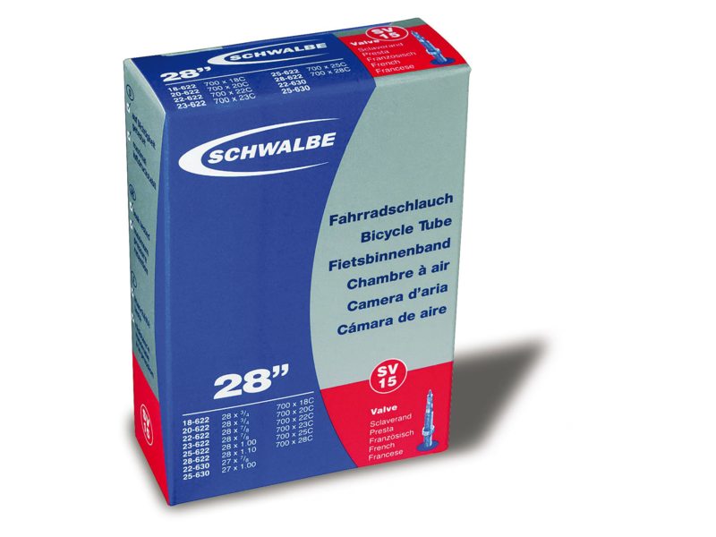 Schwalbe Race binnenband,23-622, 28 x 0.75 - 1.10 Frans Ventiel 40mm. SV15 ZWART