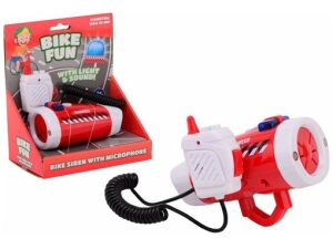 Bike Fun Brandweer sirene met fietslamp en microfo Rood/Wit
