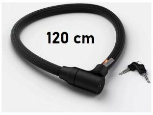 Texlock fietsslot in de kleur zwart, gemaakt van touw en gehard staal.