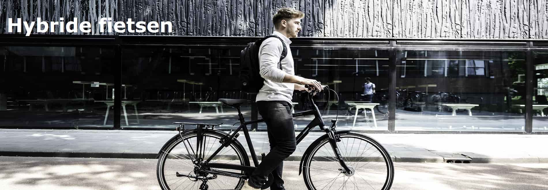 Hybride fiets Giant, zijkant gefotografeerd