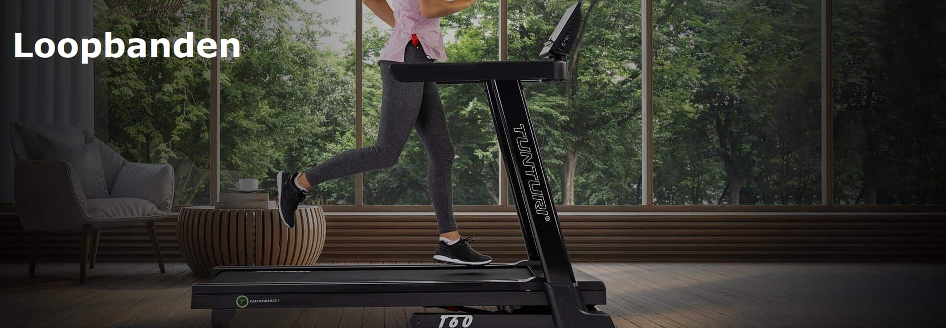 Tunturi Loopband vanaf de zijkant gefotografeerd.
