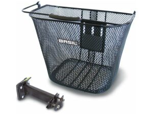 Basil mand Bremen BE + houder zw Zwart