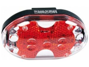 Simson achterlicht 5 led batterij zadelpen ROOD