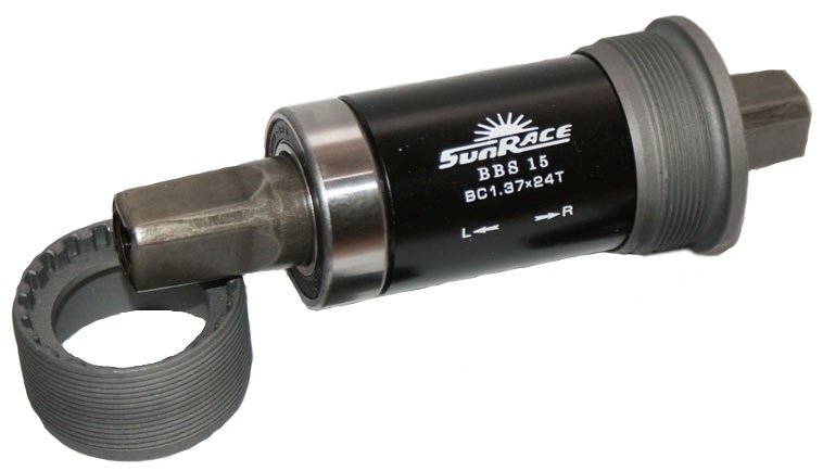 Sunrace trapas 68/122mm BSA stl Zwart/Grijs