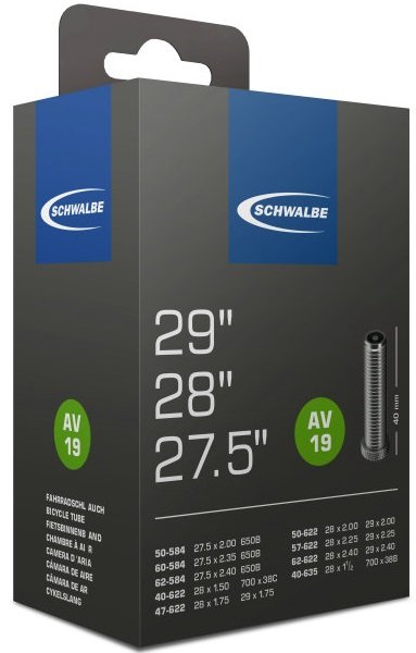 Schwalbe Binnenband AV 19 27.5 x 2.00 - 29 x 2.40 AutoVentiel 40mm ZWART - Afbeelding 3