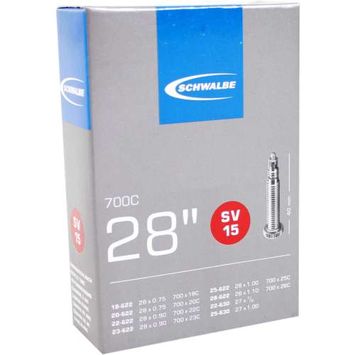 Schwalbe Race binnenband,23-622, 28 x 0.75 - 1.10 Frans Ventiel 40mm. SV15 ZWART - Afbeelding 5