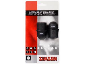 Simson verlichtingsset Simmy batterij zwart ROOD