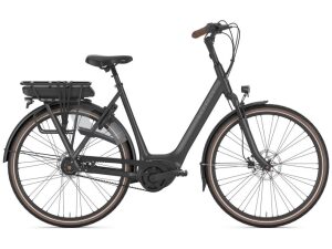 Gazelle Orange C8+ elektrische fiets met Belt, zijaanzicht, kleur Black Mat.