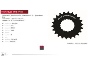 Stronglight KETTINGWIEL SL 16T BOSCH GEN2 E-BIKE ZW Zwart