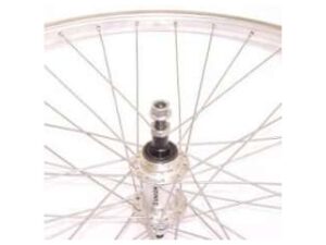 Merkloos A wiel 28 freewheel vast alu GRIJS
