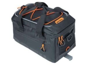 Basil dragertas Miles Tarpaulin trunkbag zwart ora Black Orange